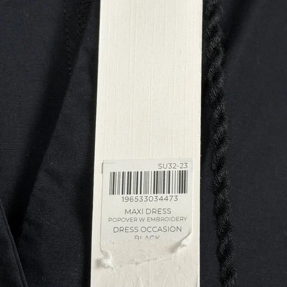 Chicos Maxi Dress Womens 2/12 Popover With Embroidery Pima Cotton Coastal Preppy - Picture 8 of 16